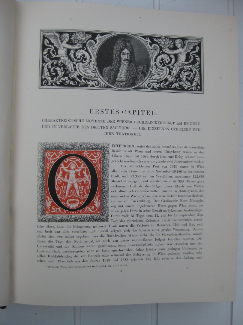 Mayer, Anton - Wiens Buchdrucker-Geschichte 1482-1882 herausgegeben von den Buchdruckern Wiens. Verfasset von -. I. Band 1482-1682. II. Band 1682-1882.