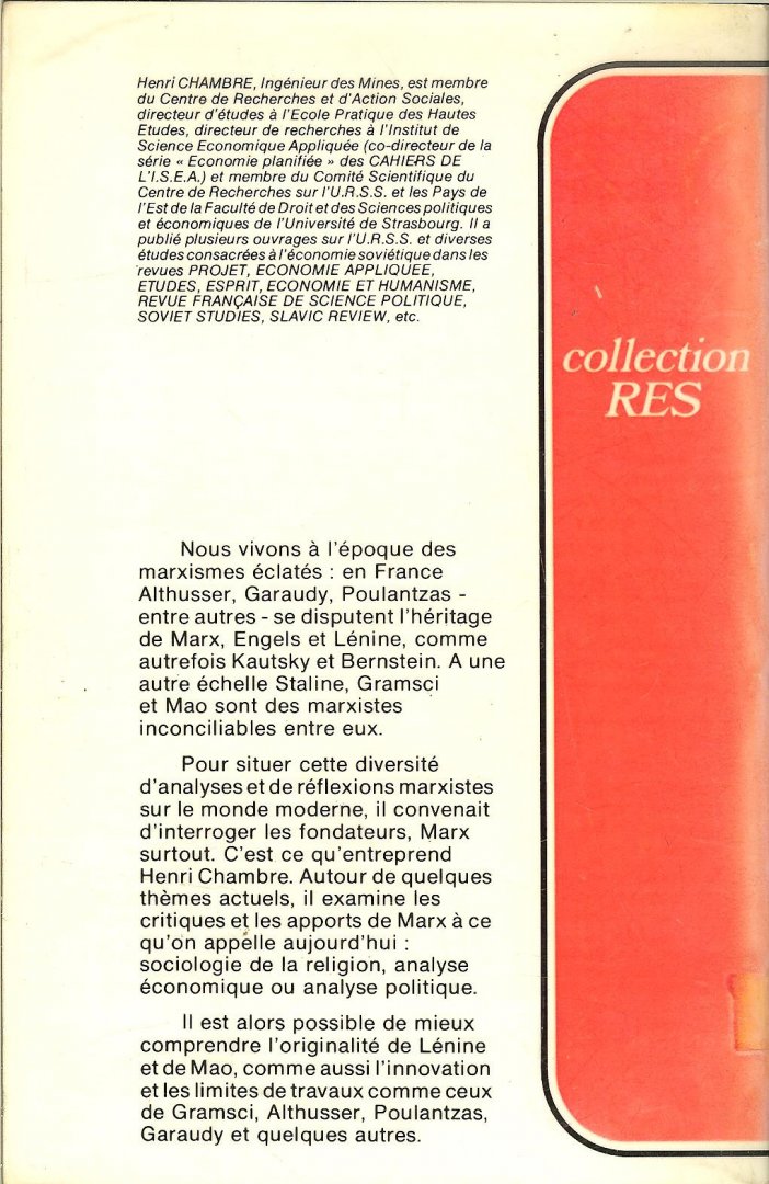 Henri Chambre - De karl Marx Alenine et Mao tse toung