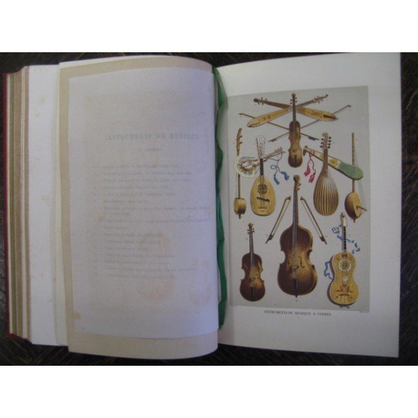 Rambosson, Jean Pierre - Les Harmonies du Son et l'Histoire des Instruments de Musique. Ouvrage illustré de 200 gravures et de 5 planches chromolithographiques.