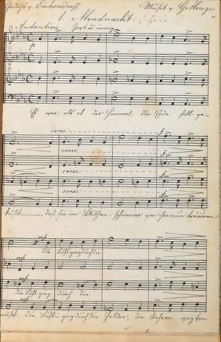 Menge, G.: - [Kopistenabschrift 8 vierstimmige Lieder für Sopran, Alt, Tenor und Bass]
