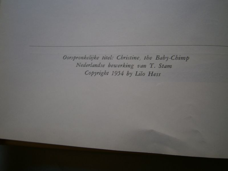 Hess, Ludo - Christine, de baby chimpansee