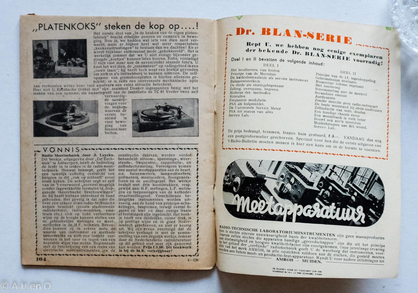 Muiderkring, AMROH - Radio Bulletin 13e Jaargang No 4 - September 1943