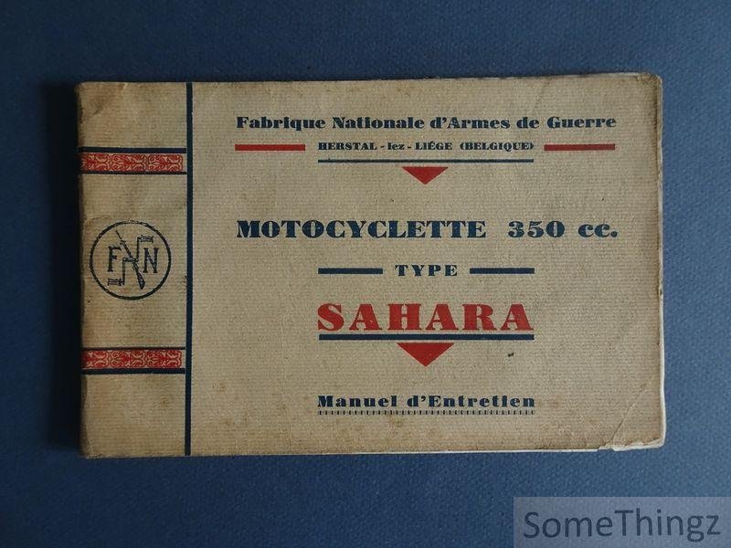 N/A. - Motocyclette 350cc type Sahara. Manuel d'Entretien.