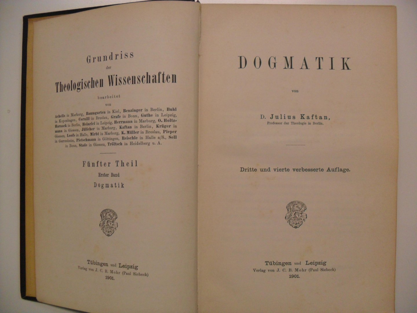 Kaftan D.Julius - Dogmatik       - Grundriss der Theologischen wissenschaften -