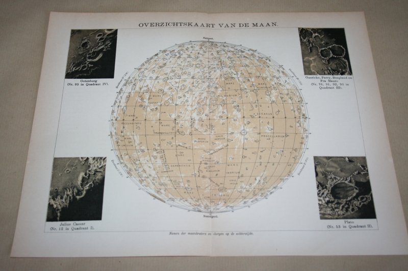  - Oude kaart van de Maan - circa 1905