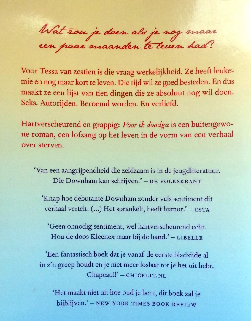 Downham, Jenny - Voor ik doodga