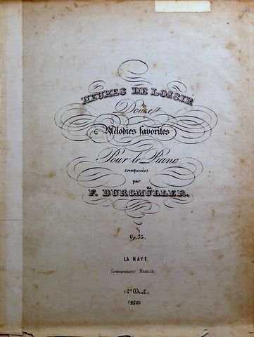 Burgmüller, Frédéric: - Heures de loisir. 12 mélodies favorites faciles et soigneusement doigtées pour le piano. Op. 35. [No. 1 - 3]. 2e druk