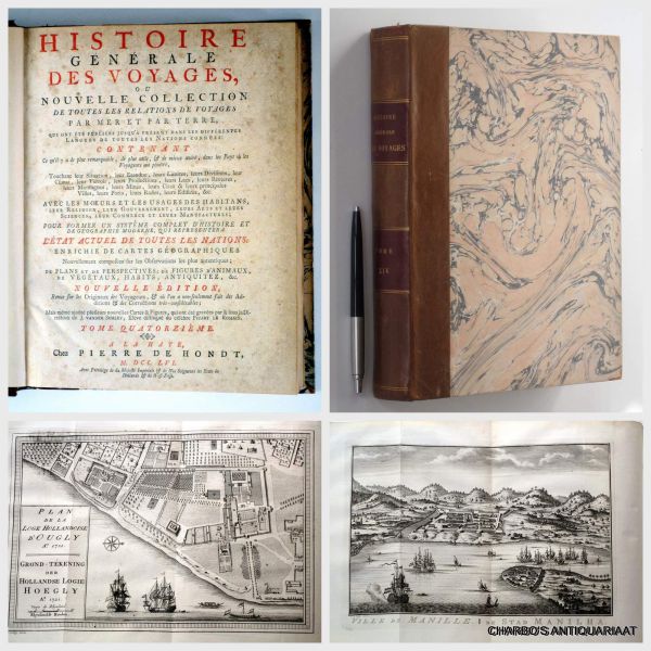 PREVOST D'EXILES, ANTOINE-FRANCOIS (BOIS, J.P.J. DU, ed.), - Histoire générale des voyages, ou nouvelle collection de toutes les relations de voyages par mer et par terre... Tome quatorzième: Voyages dans la presqu'isle en deça du Gange (suite) & Voyages aux Indes Orientales par le sud-ouest.