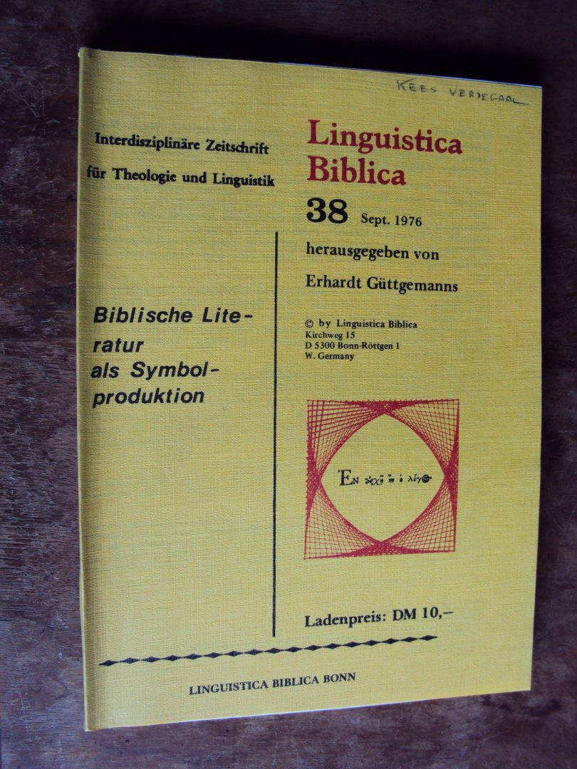 Güttgemanns, Erhardt (Hrsg.) - Linguistica Biblica 38, Sept. 1976