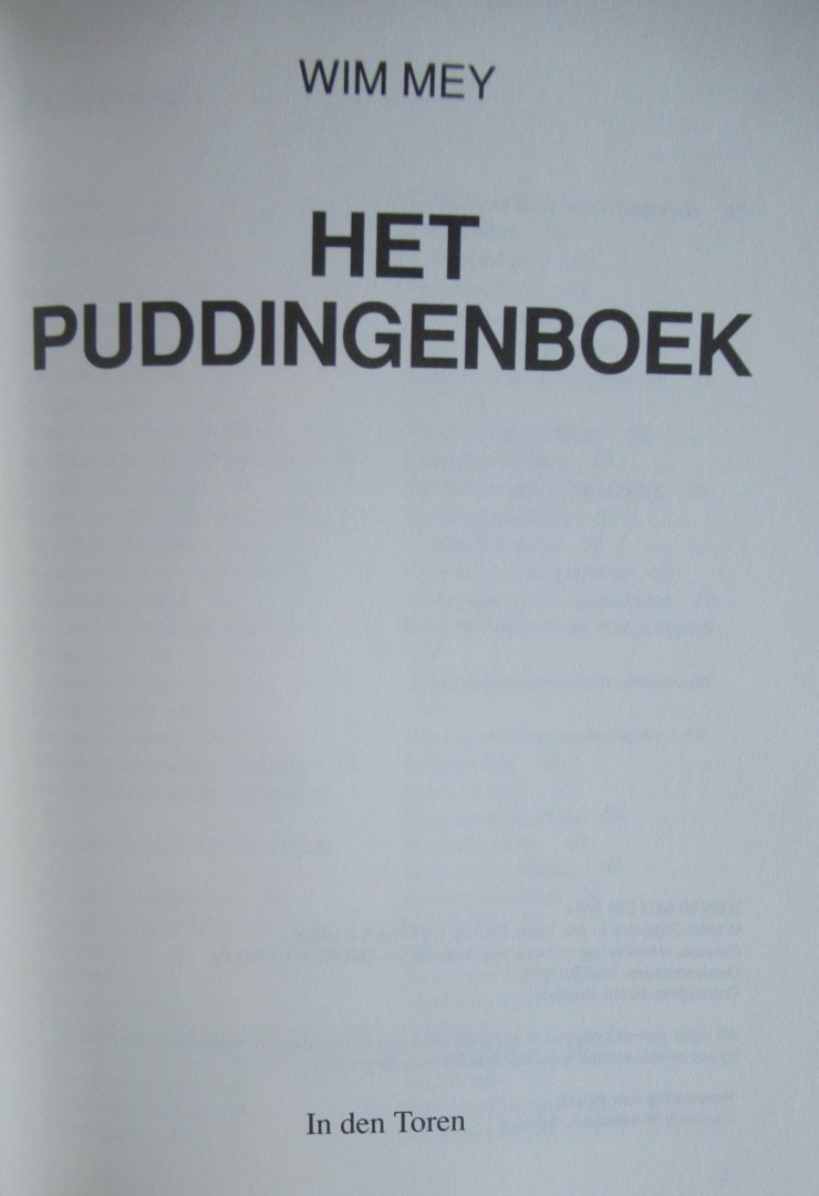 Mey, Wim - Puddingenboek