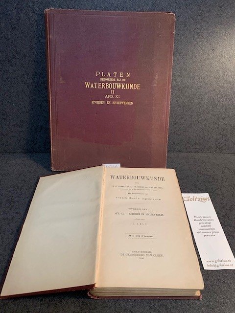 HENKET, N.H., DR. CH. M. SCHOLS., J.M. TELDERS. (ED. C. LELY), - Waterbouwkunde 2e deel: Afd. XI Rivieren en rivierwerken, met 22 platen. in separate atlas.