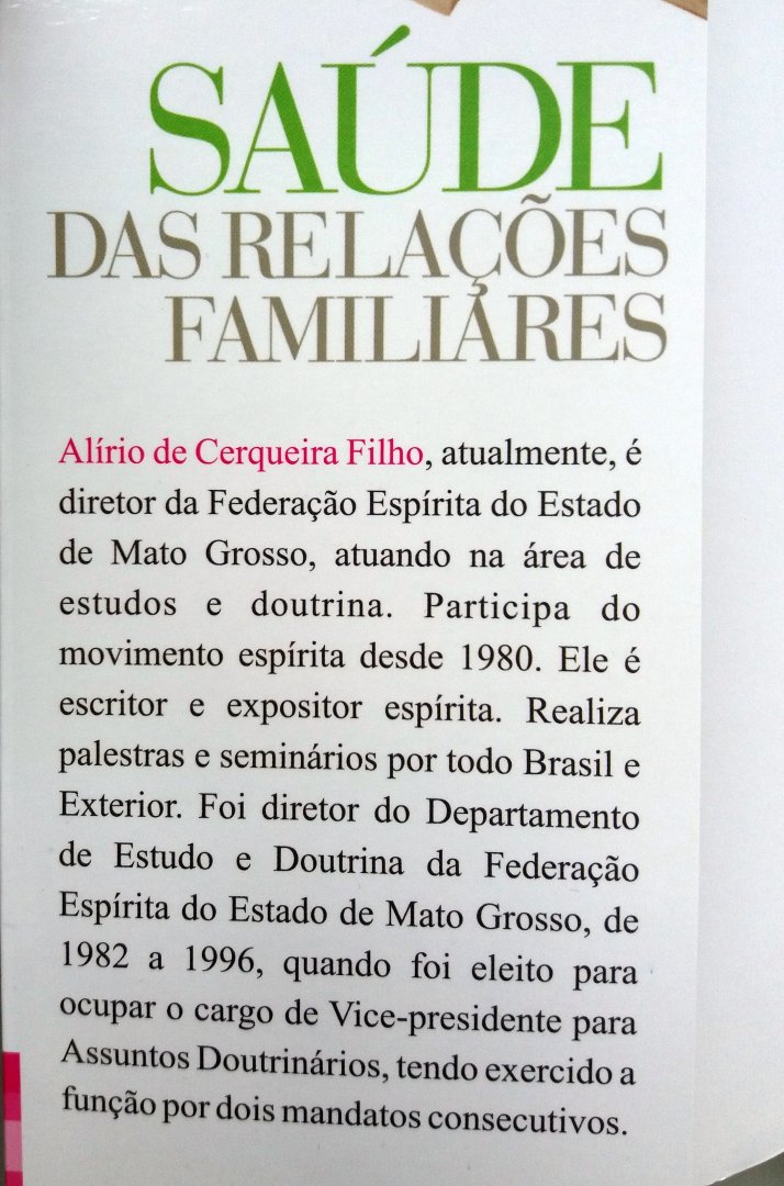 Cerqueira Filho, Alírio de - Saúde das Relacoes Familiares (PORTUGEES)