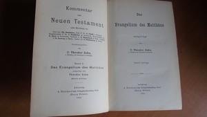 Zahn, Theodor - Das Evangelium des Matthäus ausgelegt von D. Theodor Zahn (serie Kommentar zum Neuen Testament)