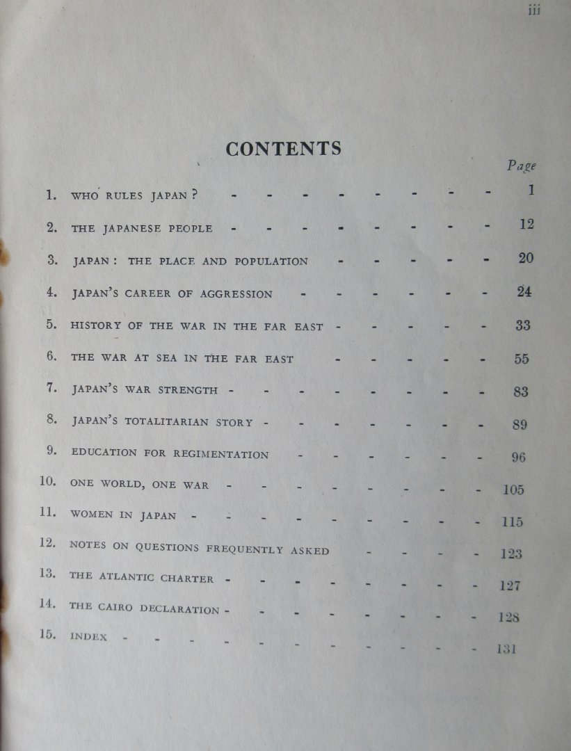  - The enemy Japan. Twelve talks edited with notes for discussion group leaders