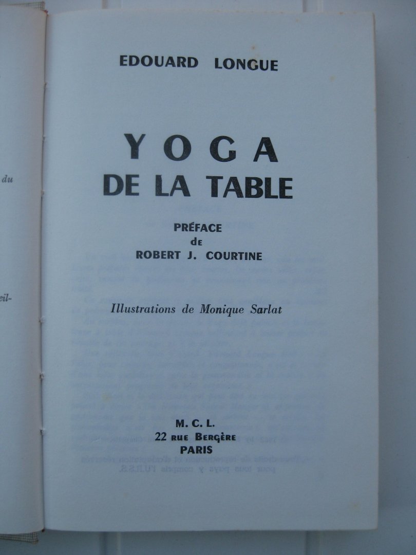 Longue, Edouard - Yoga de la Table.