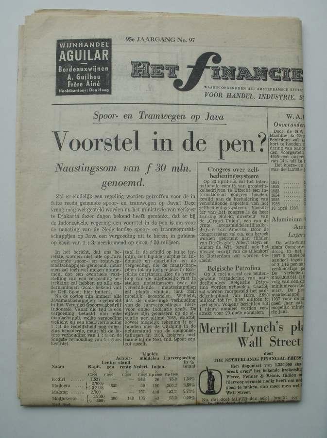 red. - Het financieele Dagblad. 23 april 1957.
