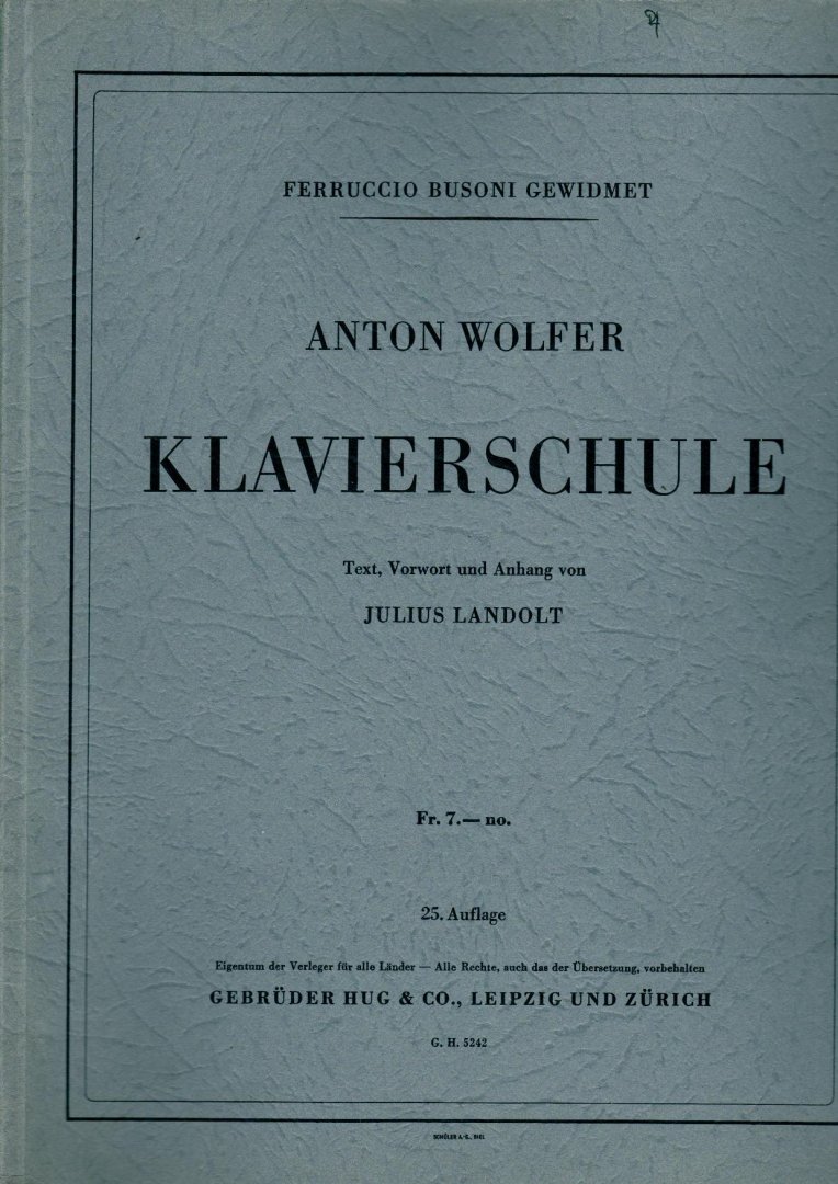Wolfer, Anton - Klavierschule