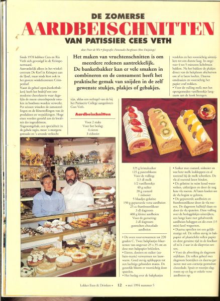 Entree Ton Borghouts * Karamelparfait met spekkoek en sherrycreme * Ambachtelijke gestookte RUM kan zich meten met top van Whisky  en cognac - ETEN en DRINKEN met Abiance  1994 nr 5 Mei Achtste jaargang  Gastronomisch magazine * De lekkerste Aspergegerechten in een handomdraai * Kalfsvlees van Henk Savelberg kalfszwezerik in briochedeeg met truffel