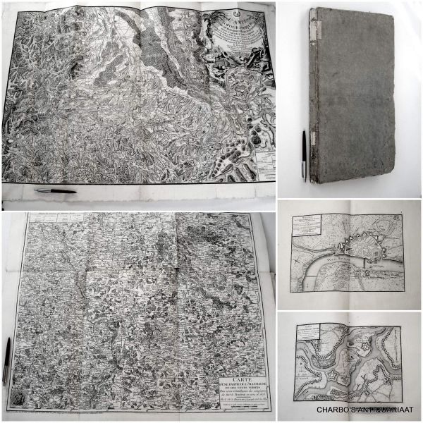 BEAURIN, JEAN DE, - Histoire des quatre dernières campagnes du maréchal de Turenne en 1672-1673-1674 et 1675, enrichie de cartes et de plans topographiques, dédiée et présentée au Roi. (Atlas vol. only).
