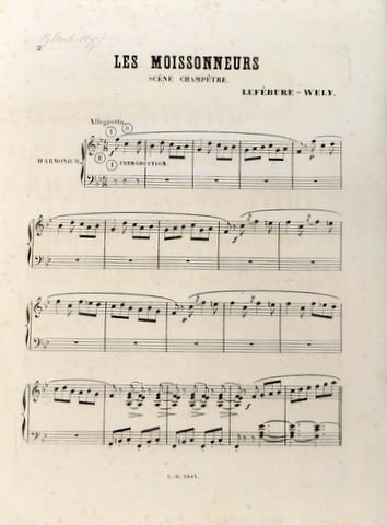 Lefébure-Wély, Louis J.A.: - Les Soissonneurs. Scène champètre (Les soirées de l`organiste. Fanteisies de salon pr. harmonium par Levébure-Wély)