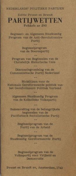 Prikkels Redactie. - Partijwetten.