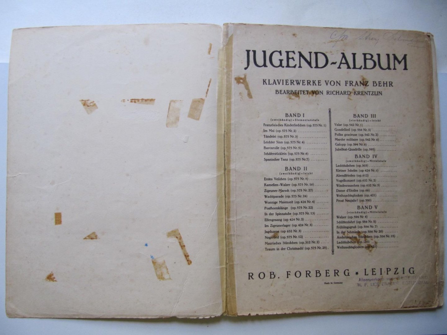 Richard Krentzlin - Jugend Album; Klavierwerke von Franz Behr