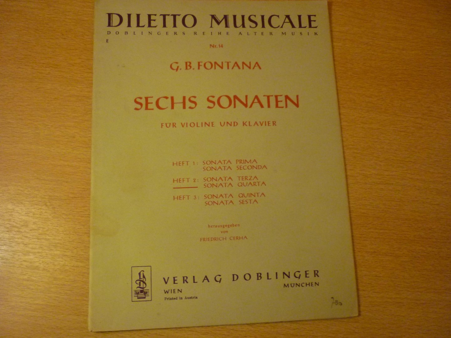 Fontana; Giovanni Battista (1571–1630) - 6 Sonaten; Helft II; Sonata Terza / Sonata Quarta