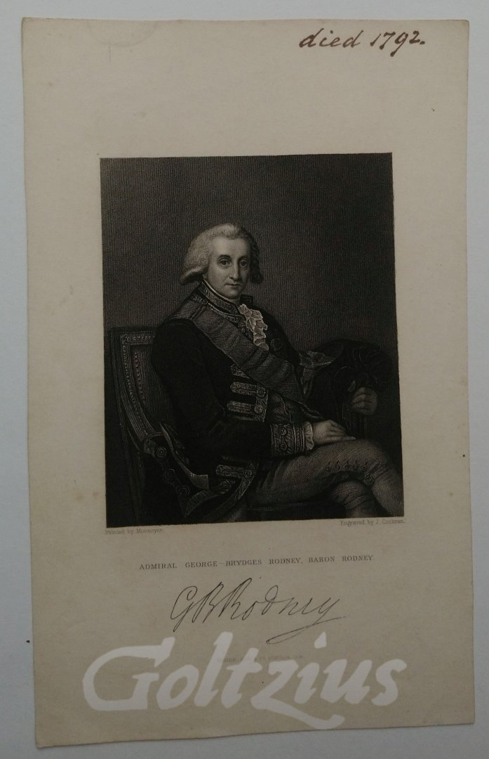 COCHRAN, JOHN, - Admiral George-Brydges Rodney, Baron Rodney