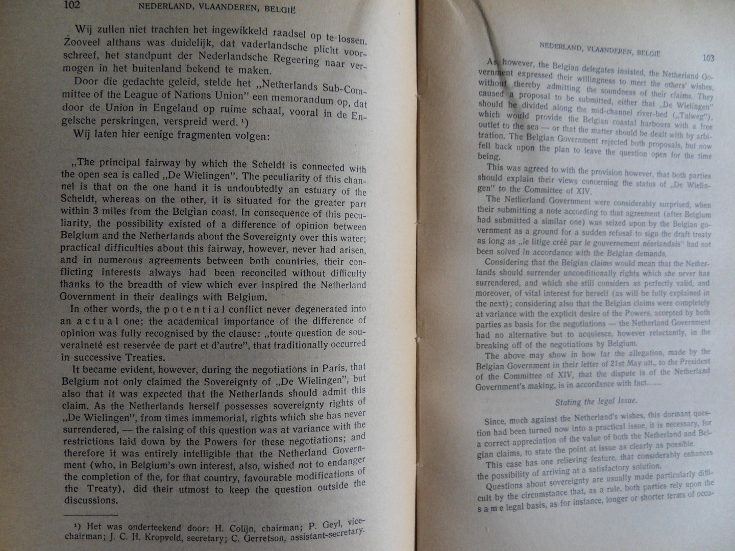Gerretson, dr. C. - Nederland, Vlaanderen, België. - Memories en Vertoogen.