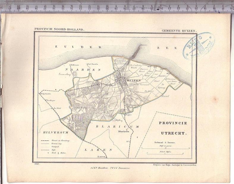 Kuyper Jacob. - Huizen.  Map Kuyper Gemeente atlas van Noord Holland