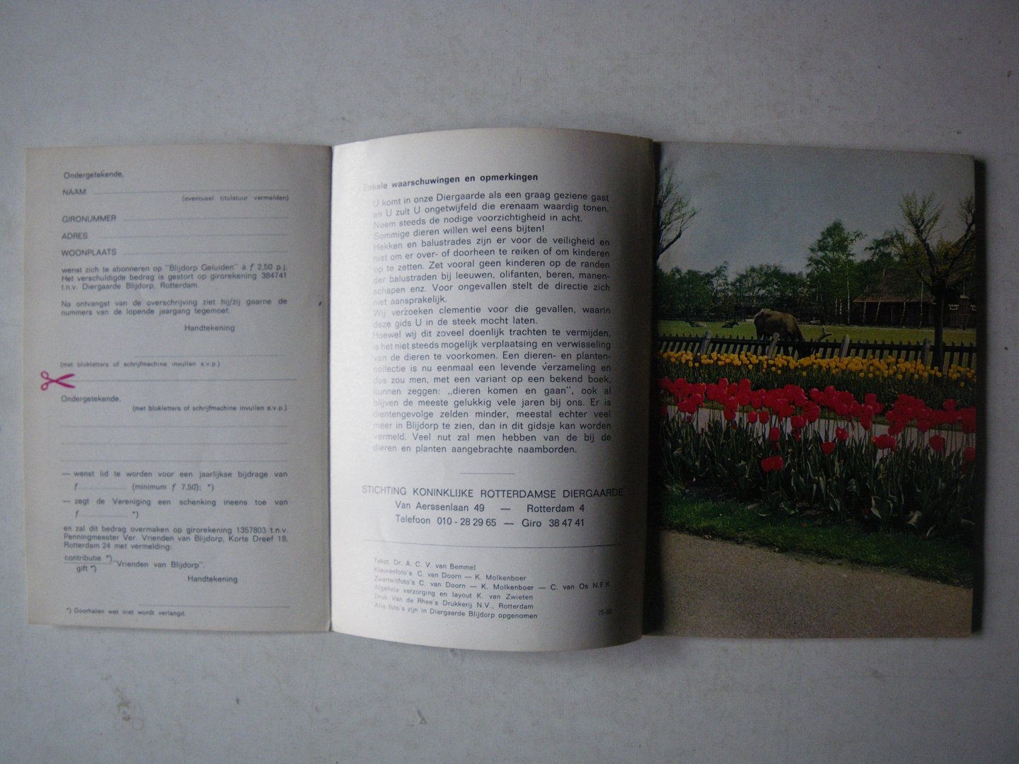 Bemmel A.C.V. van , Zwieten K. van - Zoo Blijdorp Gids en plattegrond