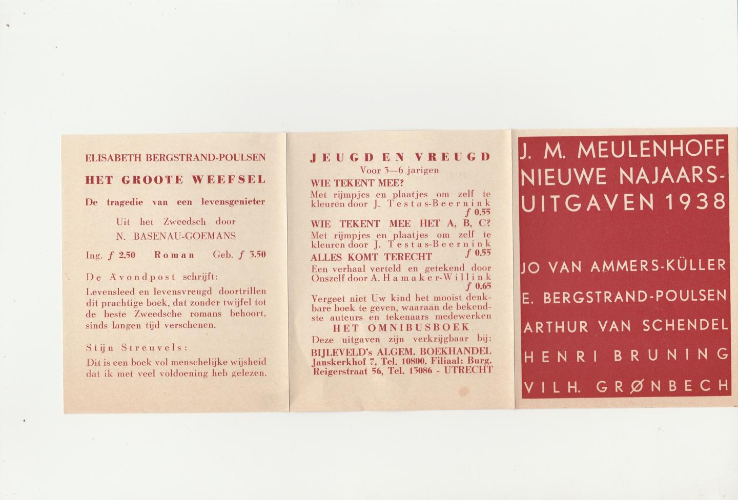  - J.M.Meulenhoff Nieuwe najaarsuitgaven 1938