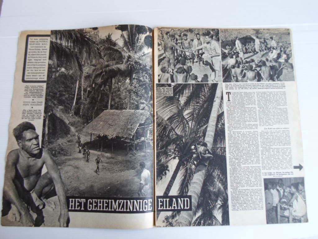 Indie Artikel - Eereveld Tjililitan, 1pp, Artikel Het geheimzinnige eiland, Pater H. Geurtjens over Nieuw Guinea, 4pp