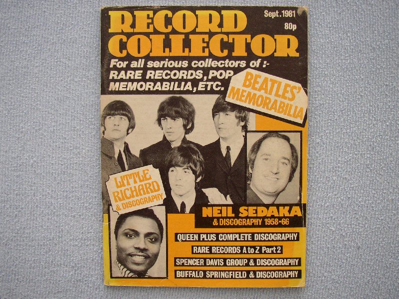 Dean, Johnny (editor) - 9 x Record Collector Magazine ... 1981 juli/sept/okt/nov/dec, nrs. 23,25,26,27,28,1982,jan. nr. 29,1983, feb/mar/may Nrs. 42, 43, 45