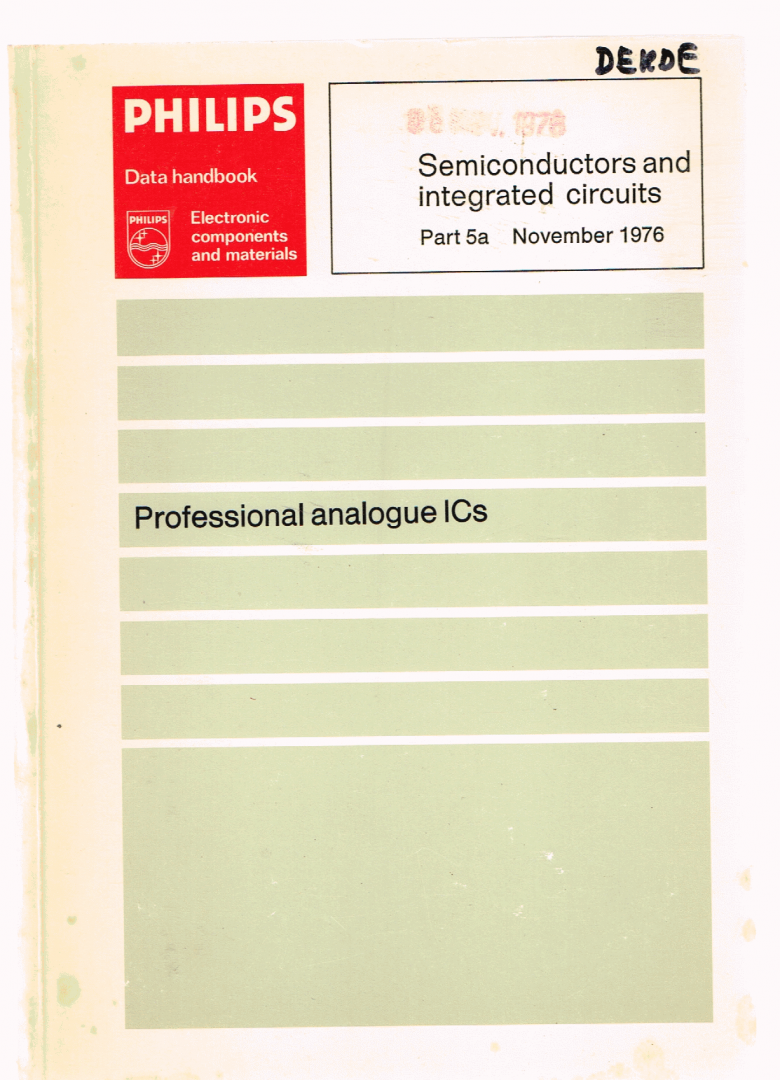 Philips - 5a : Semiconductors and integrated circuits part 5a  November 1976 : Professional analoque i.c.'s ( ics )