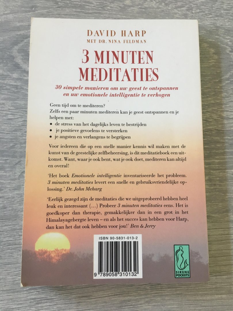 Harp, D. - 3 minuten meditaties / 30 simpele manieren om uw geest te ontspannen en uw emotionele intelligentie te verhogen
