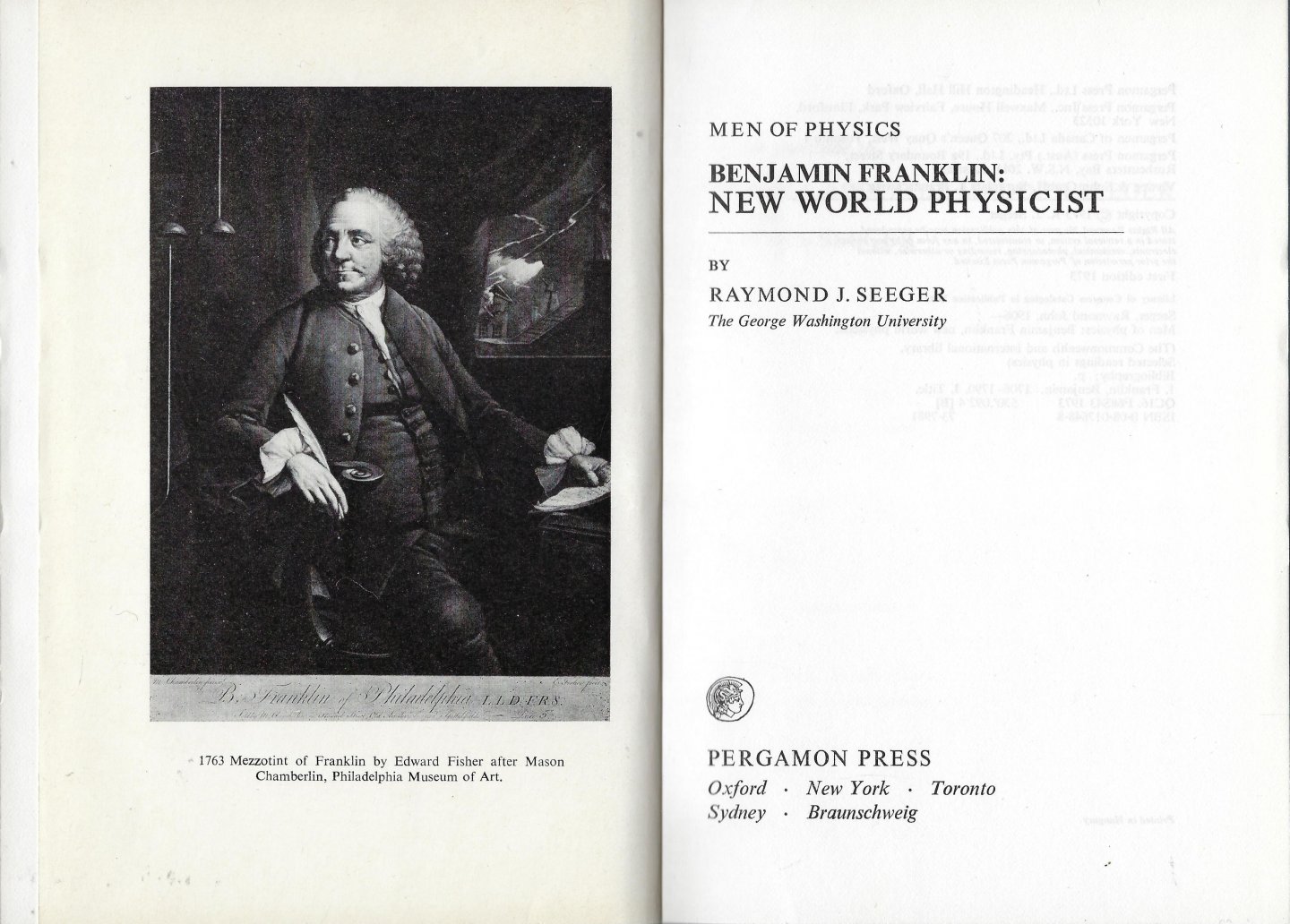 Raymond J. Seeger - Men of physics Benjamin Franklin