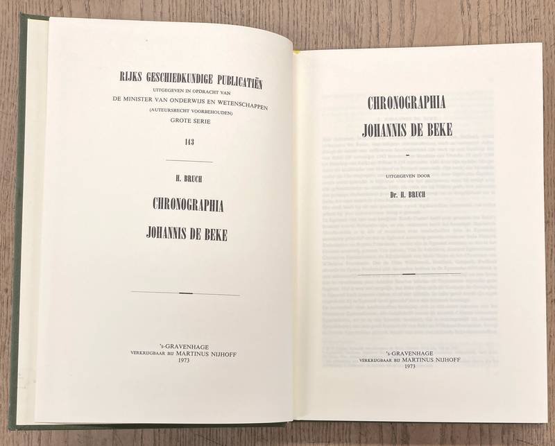 BRUCH, H. - Chronographia Johannis de Beke.