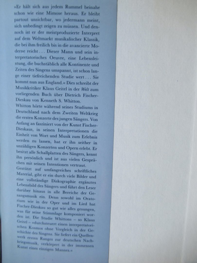 Whitton, Kenneth, S - Dietrich Fischer Dieskau. Ein LeBen fur den Gesang