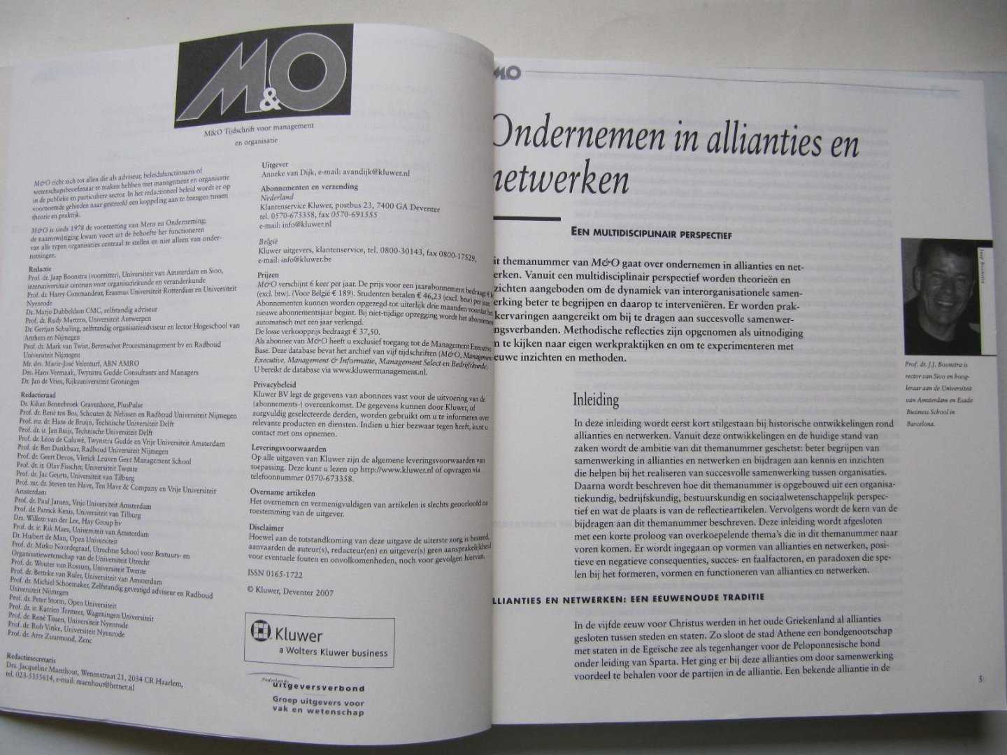 Diverse auteurs - Management en Organisatie - Themanummer: Ondernemen in allianties en netwerken, Een multiedisciplinair perspectief