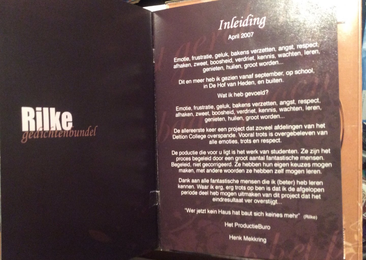 Rilke Project met gedichten van Paul Gellings. DVD - Schrijnend als Frambozensorbets