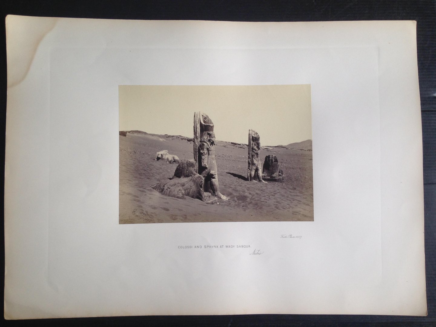 Frith, Francis - Colossi and Sphinx at Wady Sabqua, Nubia, Series Egypt and Palestine