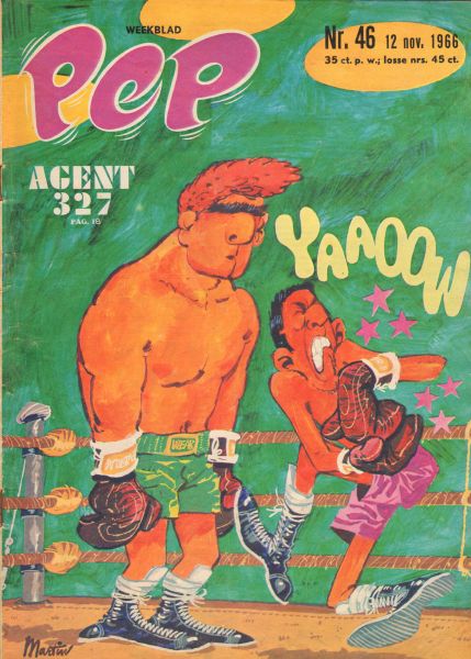 Diverse  tekenaars - PEP 1966 nr. 46, stripweekblad 12 november met o.a. DIVERSE STRIPS/AGENT 327 (COVER TEKENING)/KLEINE FOTO'S + ARTIKEL SMALL FACES/LINDA VAN DIJCK/JOHNNY LION/SUPREMES/CHRIS FARLOWE, goede staat