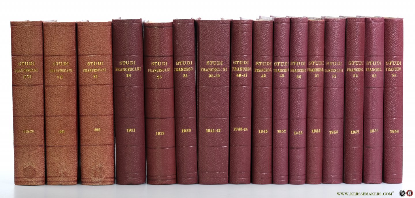 Frati Minori d'Italia: - Studi Francescani (Già 'La Verna') Pubblicazione bimestrale. [ 25 volumes, 33 years, all between 1914 & 1958 ].