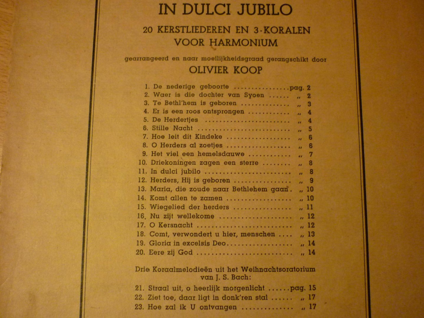 Koop; Olivier - In Dulci Jubilo; 20 Kerstliederen en 3-Koralen