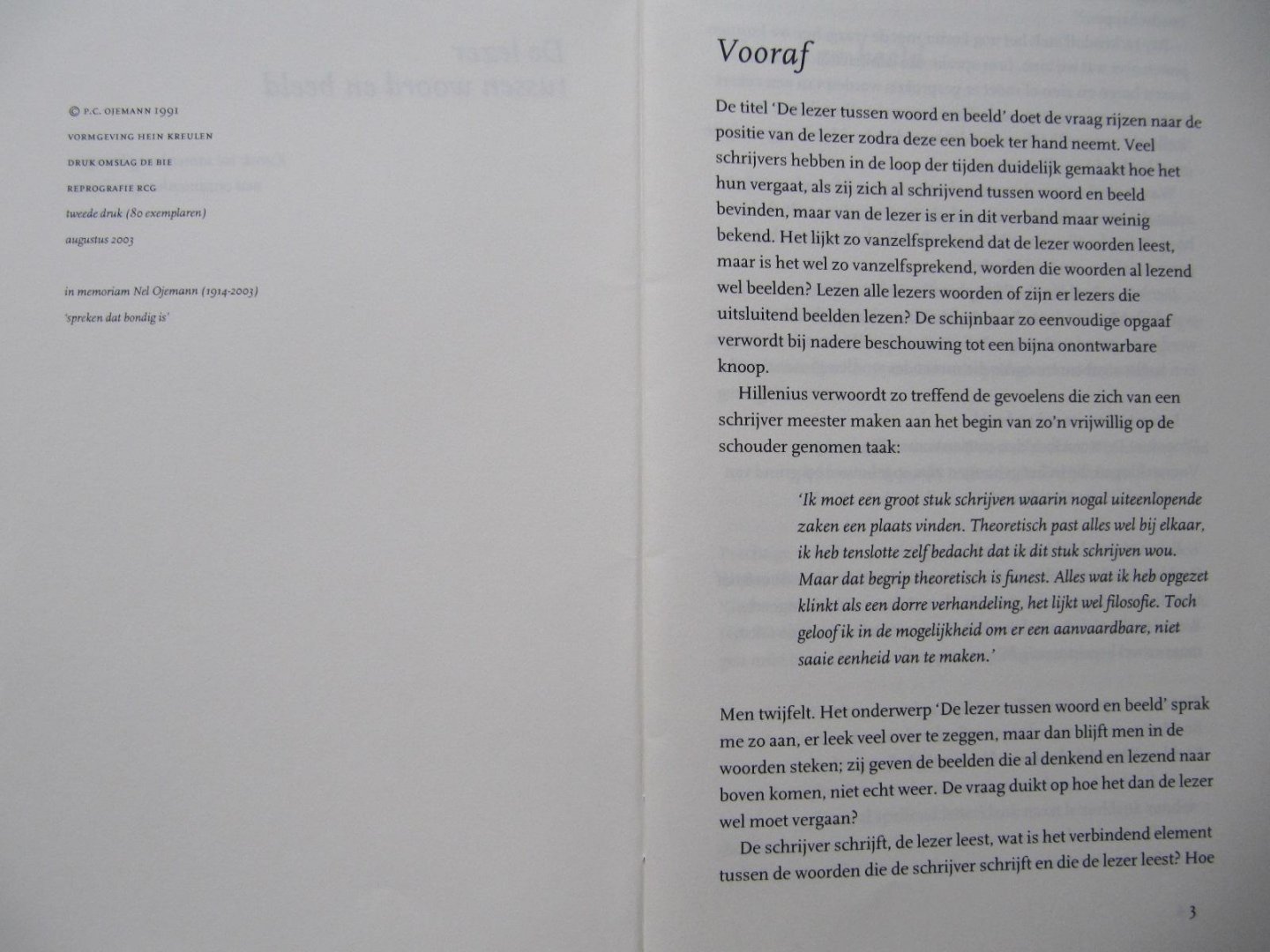 Nel Ojemann - De lezer tussen woord en beeld