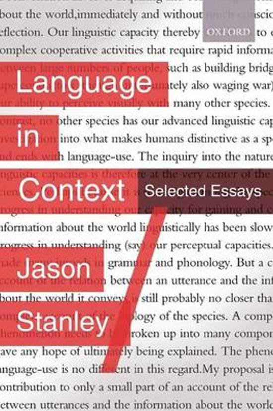 Stanley, Jason - Language in Context / Selected Essays/