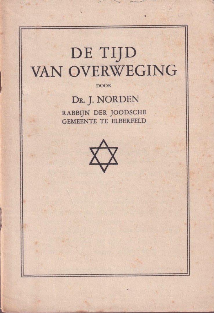 Norden, J. - De tijd van overweging