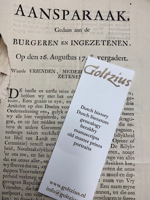  - Aansparaak, Gedaan aan de Burgeren en Ingezetenen, Op den 26. Augustus 1748 vergadert.