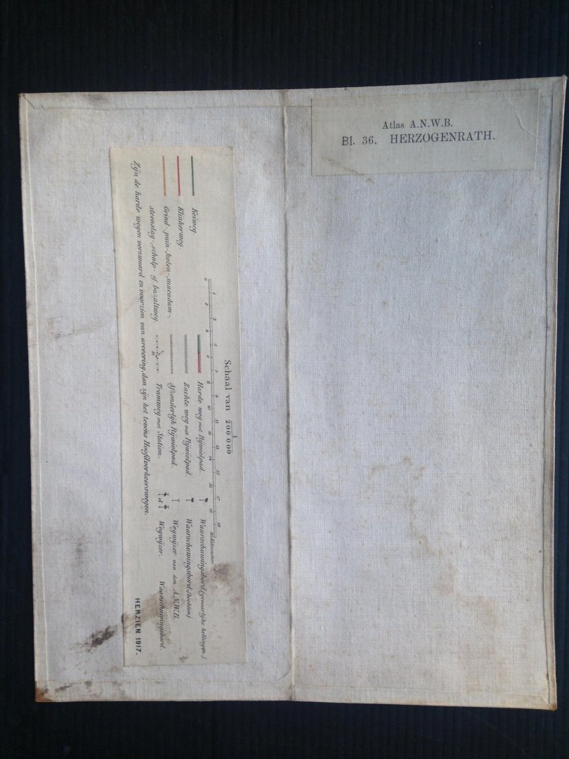  - Kaart Herzogenrath, Blad 36 [Wielrijders] Atlas A.N.W.B.